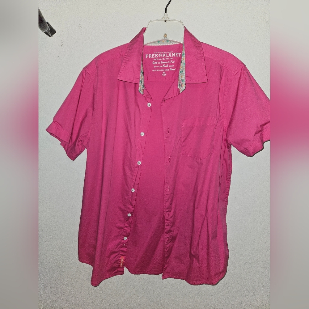 Free Planet - Fuchsia Button Shirt